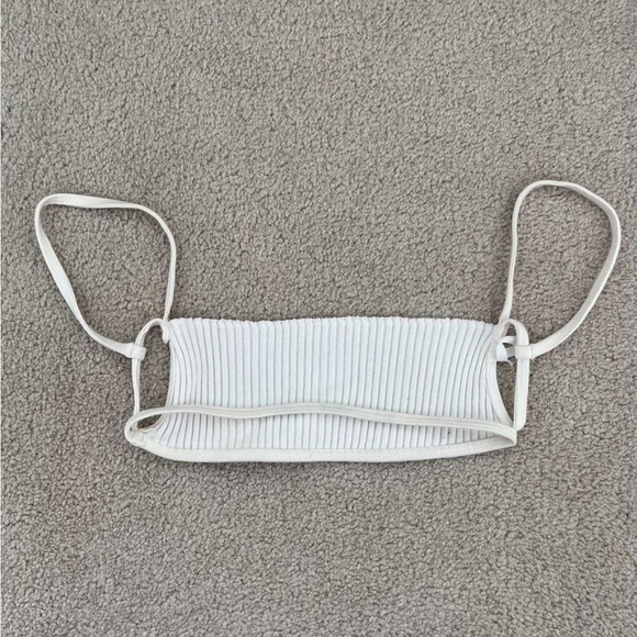 ARE YOU AM I white ribbed Chibi bralette - Picture 5 of 6